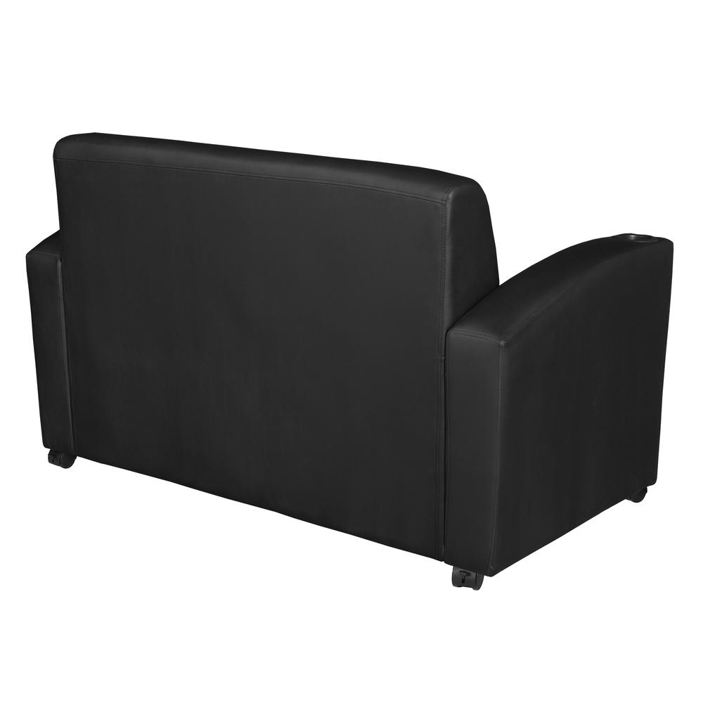 Supernova Tablet Arm Loveseat- Black/Java. Picture 2