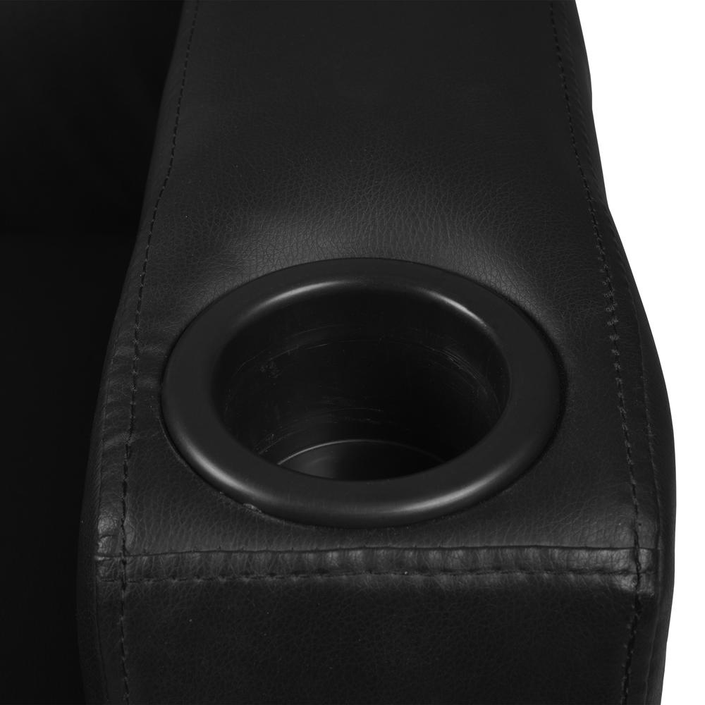 Supernova Tablet Arm Loveseat- Black/Java. Picture 3