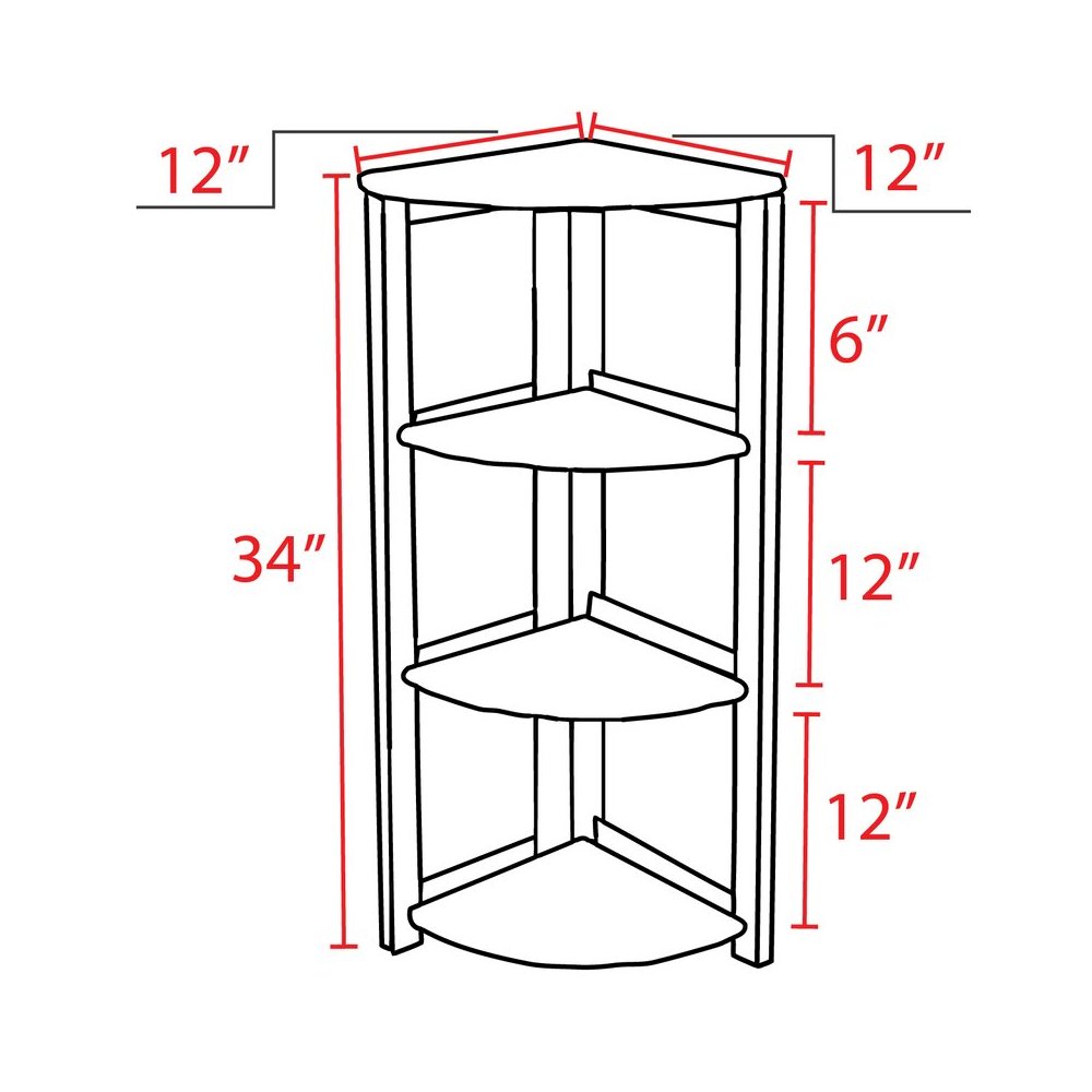 Flip Flop 34" High Corner Folding Bookcase- Mocha Walnut. Picture 5