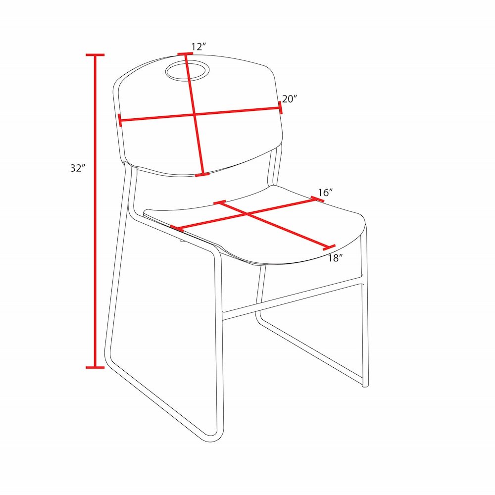 48 x 24 in. Flip-Top Training Nesting Table- Mahogany, 2 Zeng Stack Chairs- Grey. Picture 10