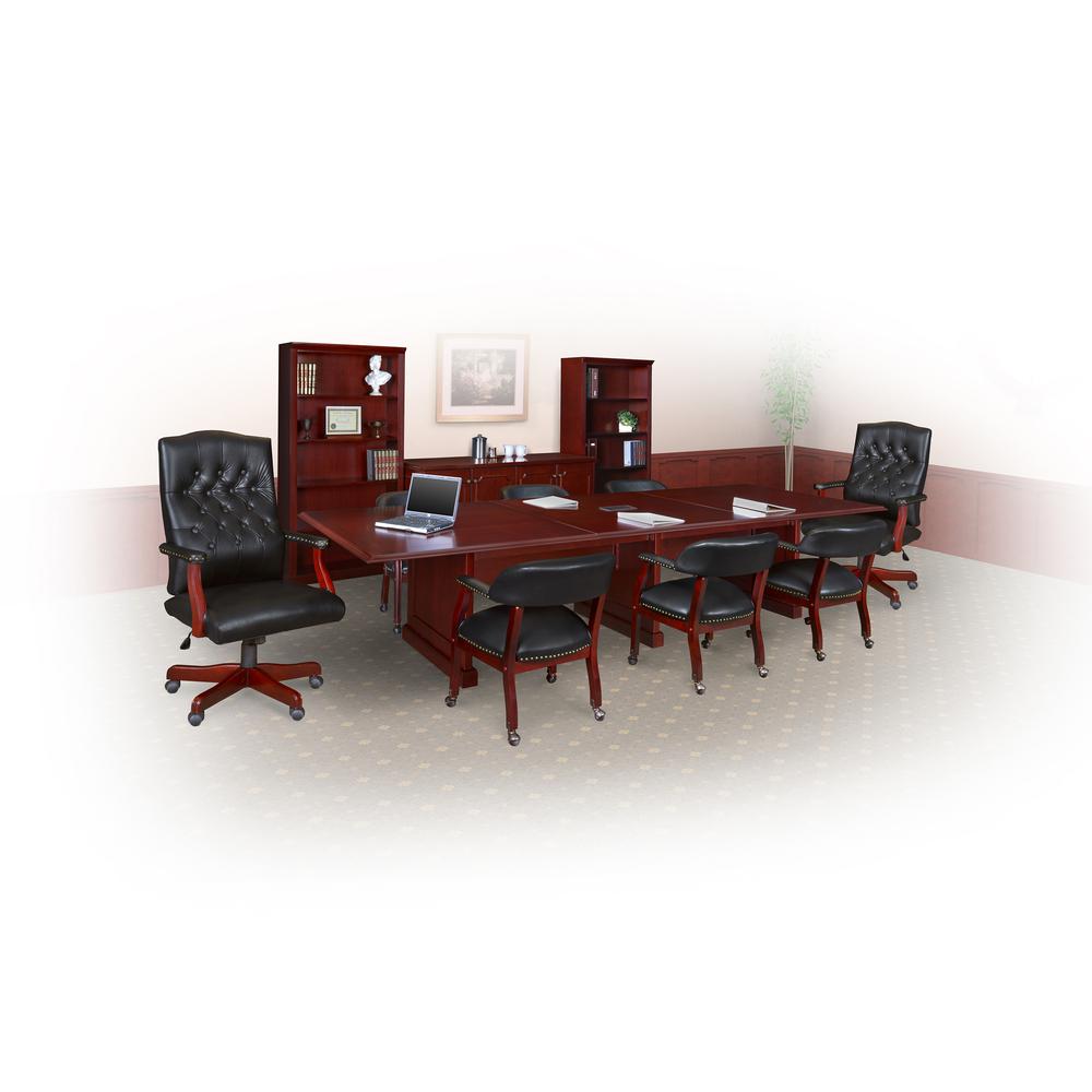 Ivy League Captain Chair with Casters- Black. Picture 2