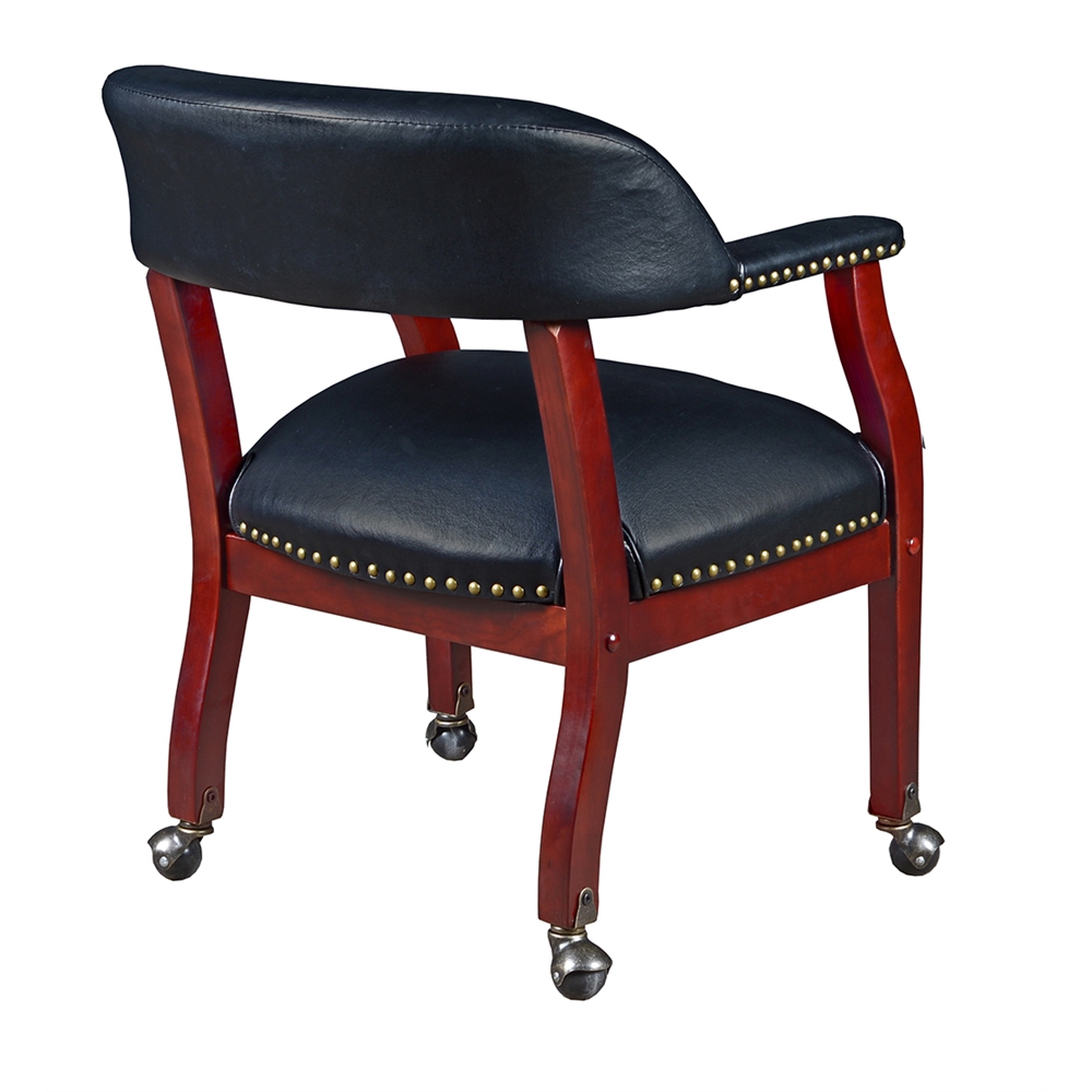 Ivy League Captain Chair with Casters- Black. Picture 3