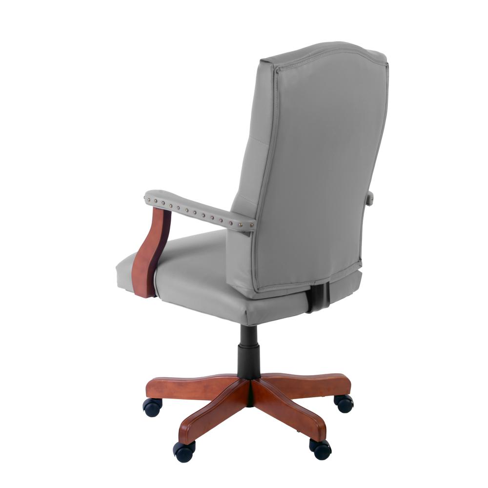 Regency Ivy League Clubhouse Dining or Meeting Swivel Chair- Grey/ Cherry. Picture 3
