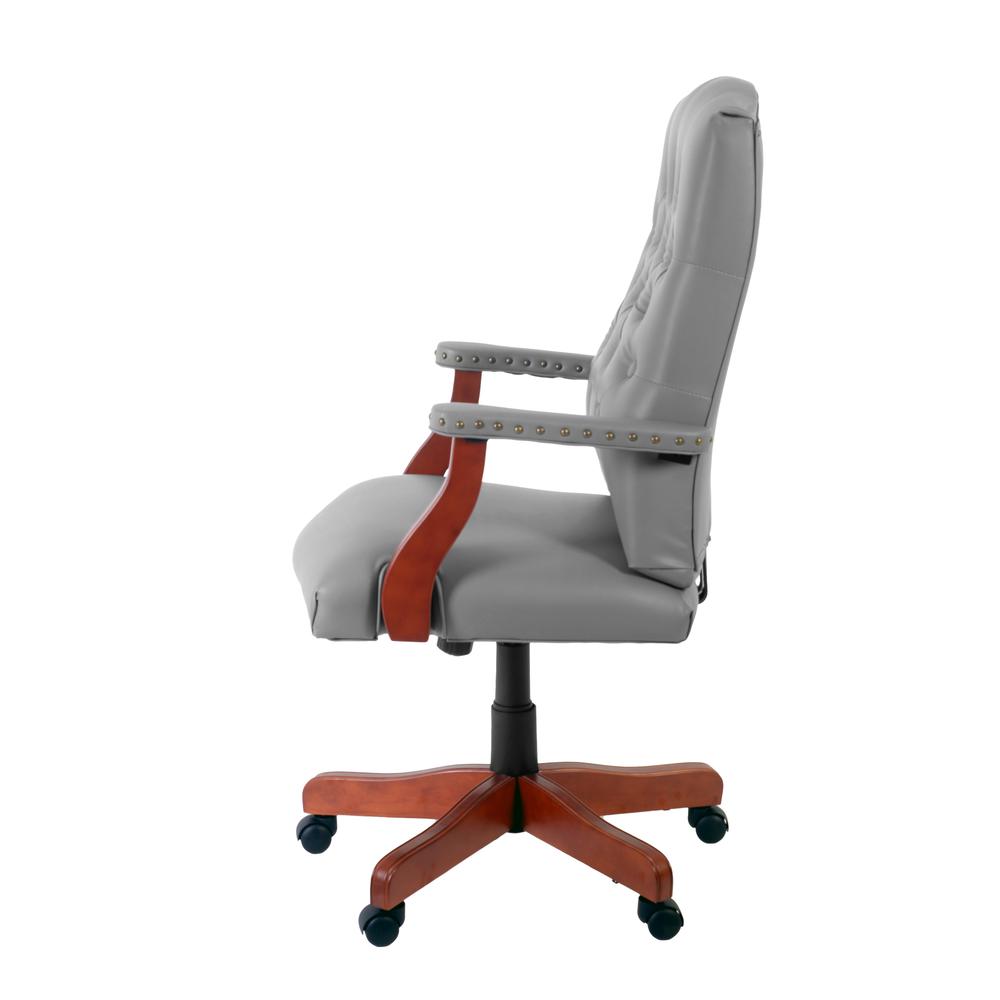 Regency Ivy League Clubhouse Dining or Meeting Swivel Chair- Grey/ Cherry. Picture 4