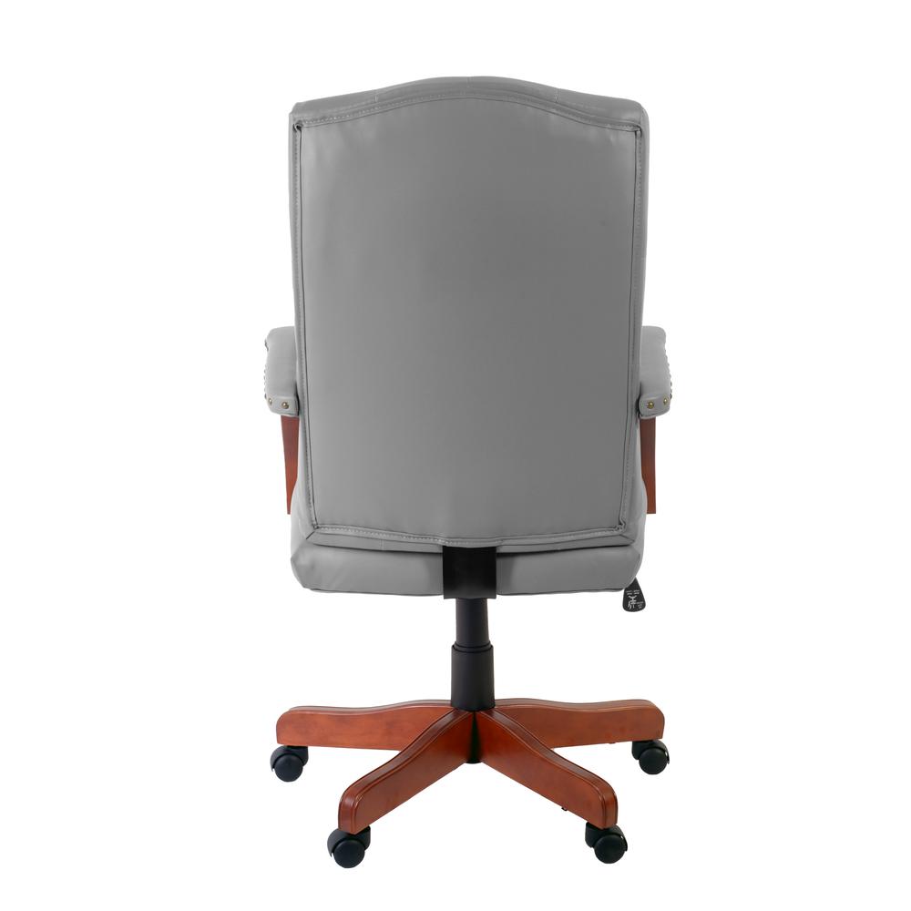 Regency Ivy League Clubhouse Dining or Meeting Swivel Chair- Grey/ Cherry. Picture 5