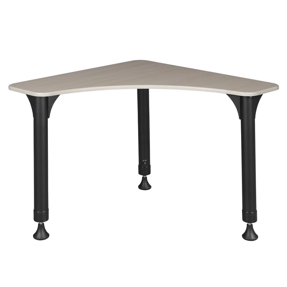 28" Boomerang Height Adjustable School Desk - Maple. Picture 1