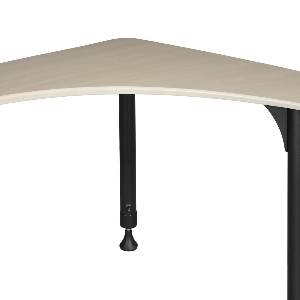 28" Boomerang Height Adjustable School Desk - Maple. Picture 4