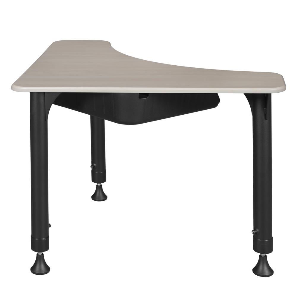 28" Boomerang Height Adjustable School Desk with Book Storage - Maple. Picture 1