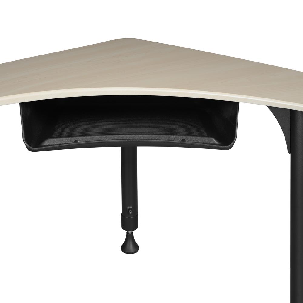 28" Boomerang Height Adjustable School Desk with Book Storage - Maple. Picture 4