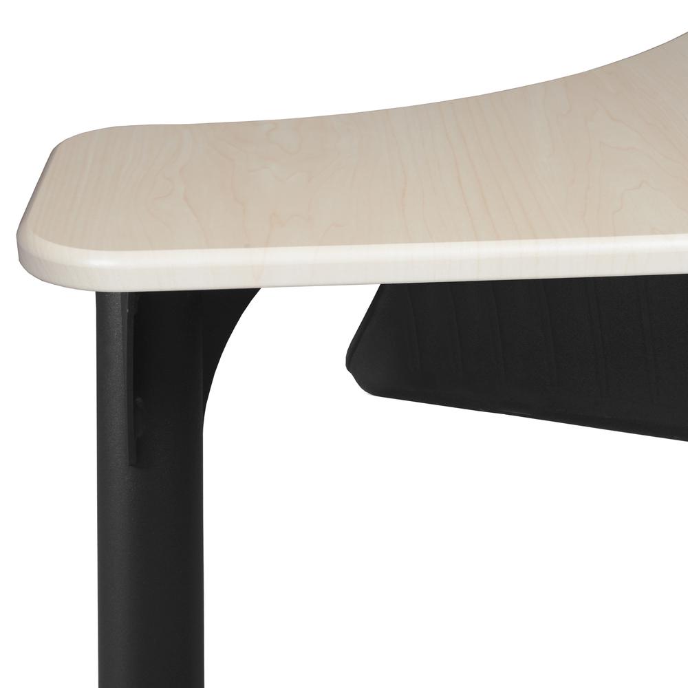 28" Boomerang Height Adjustable School Desk with Book Storage - Maple. Picture 5