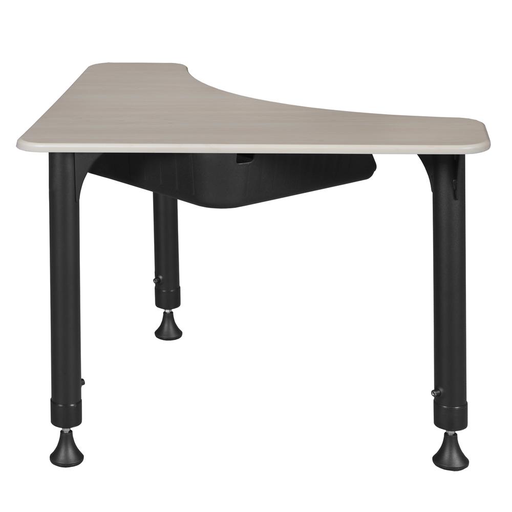 28" Boomerang Height Adjustable School Desk with Backpack Hook- Maple. Picture 1