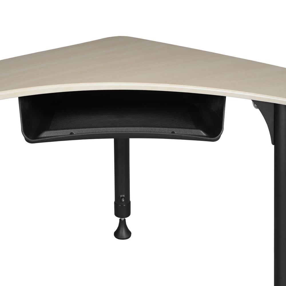 28" Boomerang Height Adjustable School Desk with Backpack Hook- Maple. Picture 4