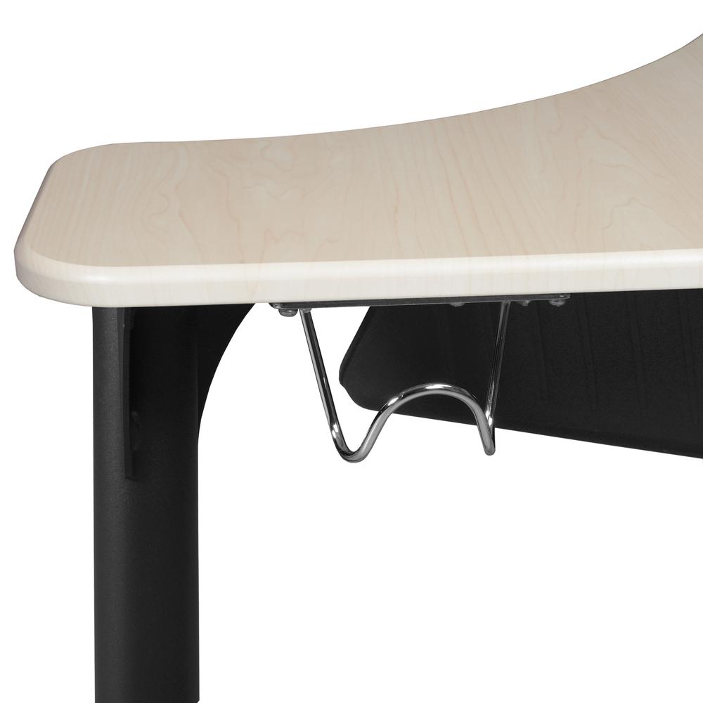 28" Boomerang Height Adjustable School Desk with Backpack Hook- Maple. Picture 5