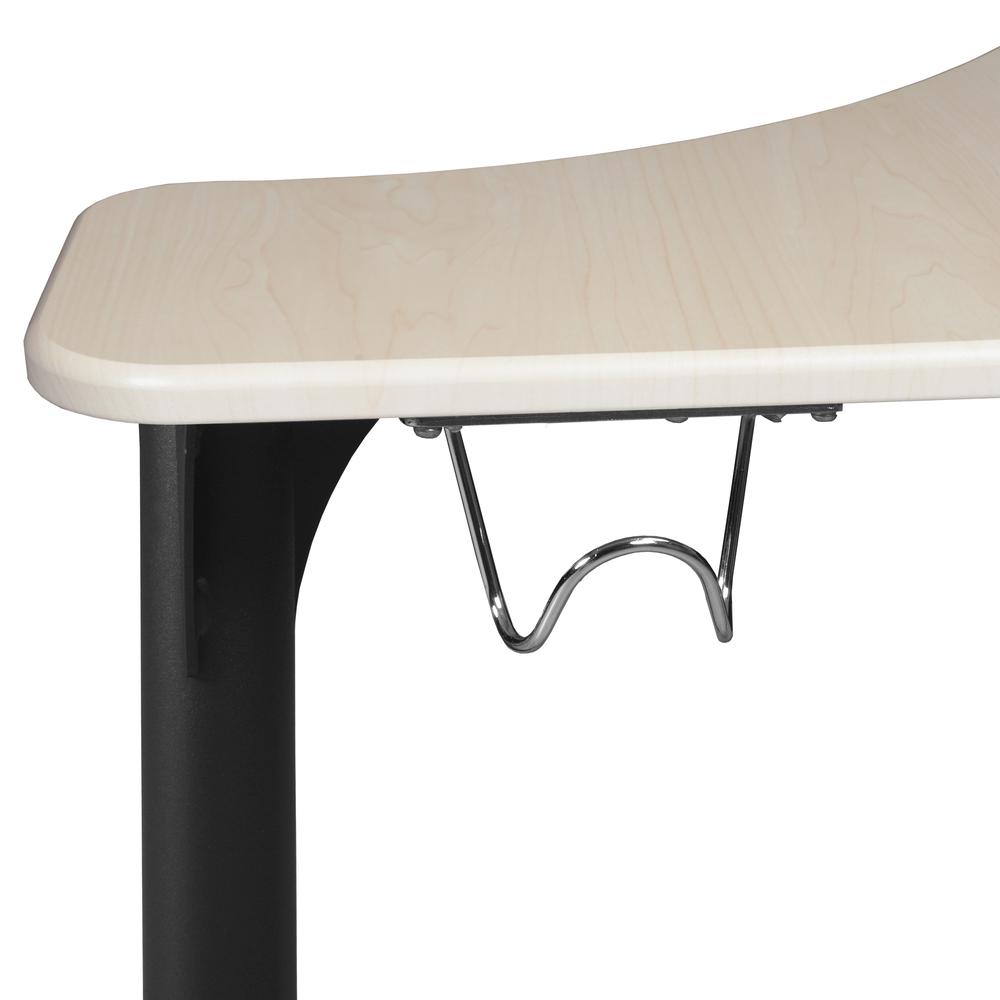 28" Boomerang Height Adjustable School Desk with Book Storage & Backpack Hook - Maple. Picture 5