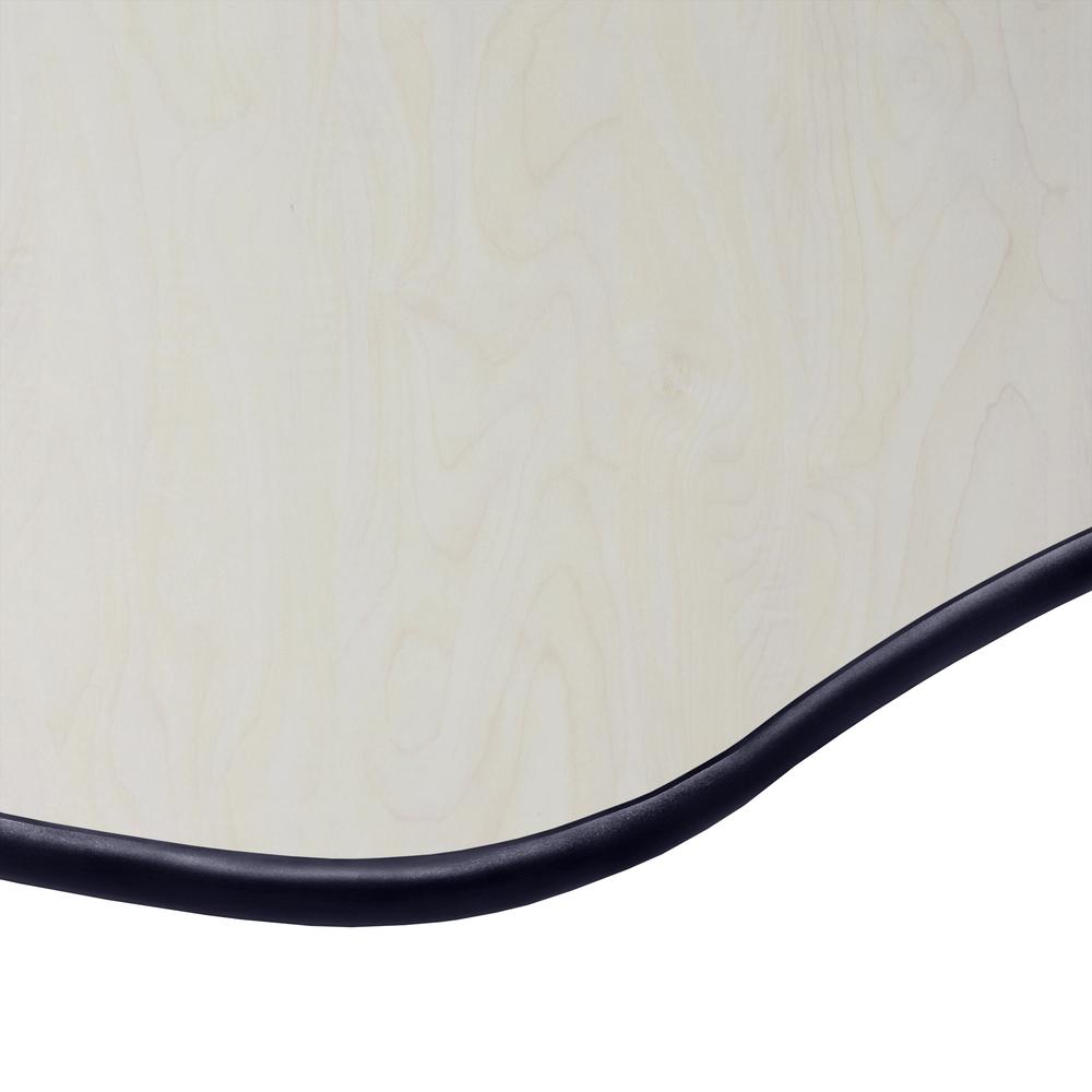 30" Clover Shaped Height Adjustable Classroom Desk- Maple. Picture 2