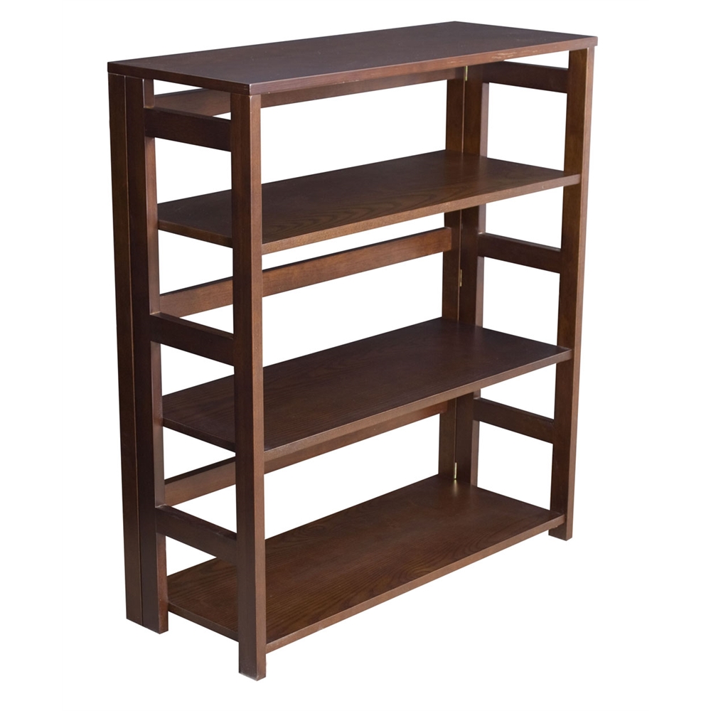 Flip Flop 34" High Folding Bookcase- Mocha Walnut. Picture 1