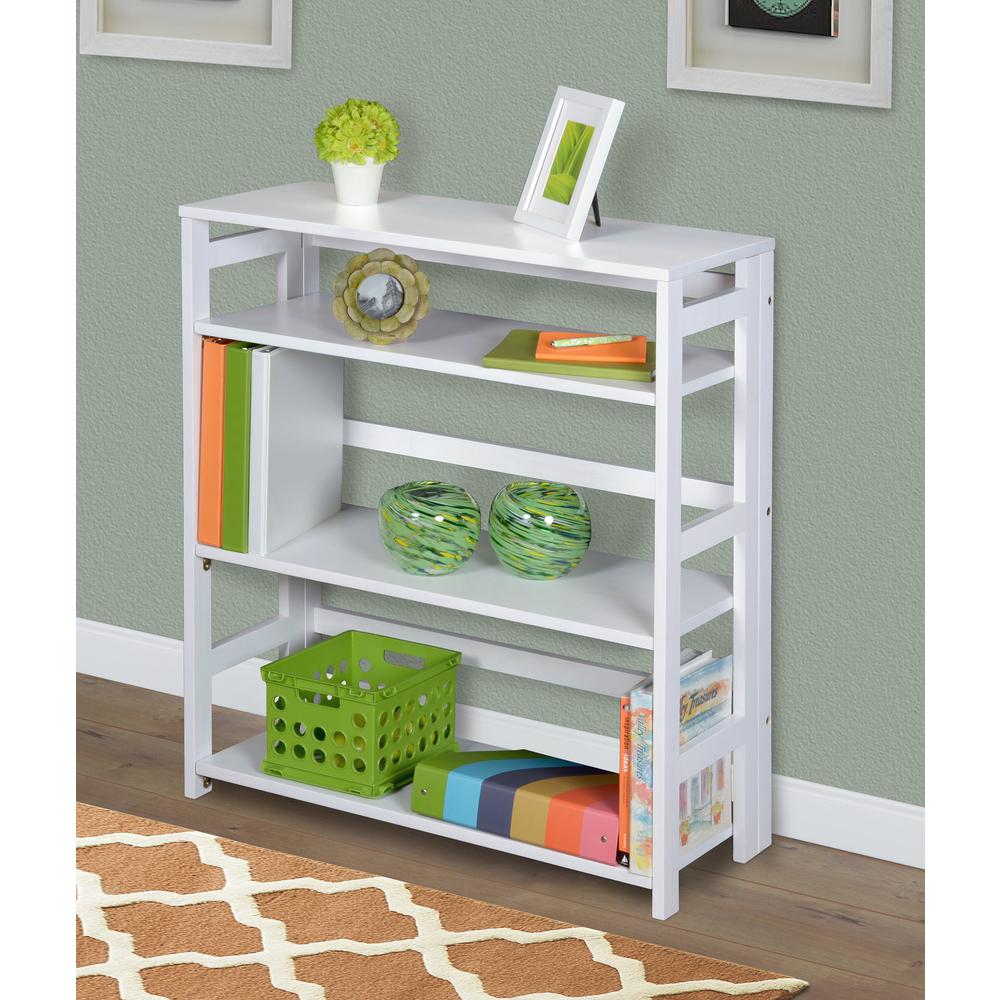 Flip Flop 34" High Folding Bookcase- White. Picture 4
