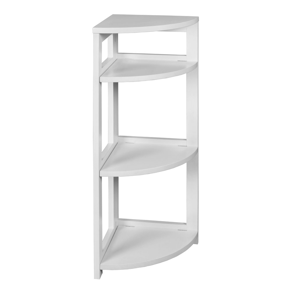 Flip Flop 34" High Corner Folding Bookcase- White. Picture 1