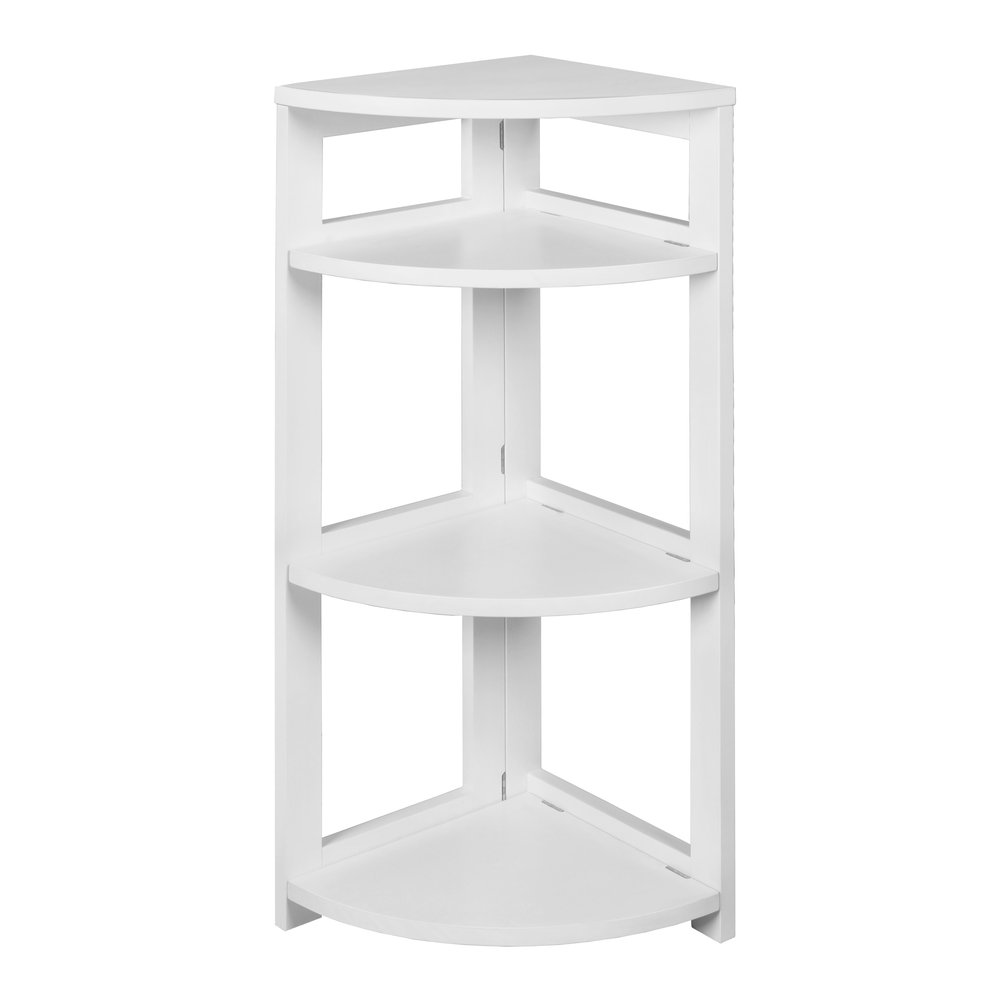 Flip Flop 34" High Corner Folding Bookcase- White. Picture 2