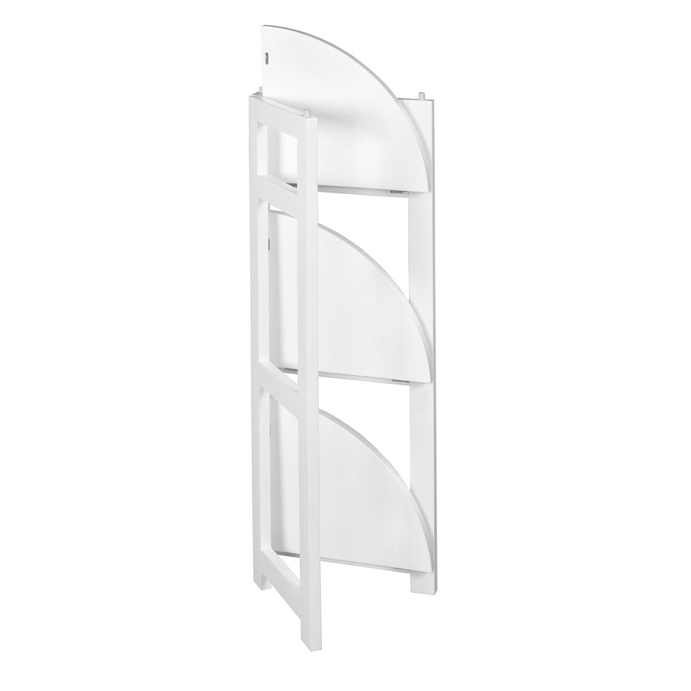 Flip Flop 34" High Corner Folding Bookcase- White. Picture 4