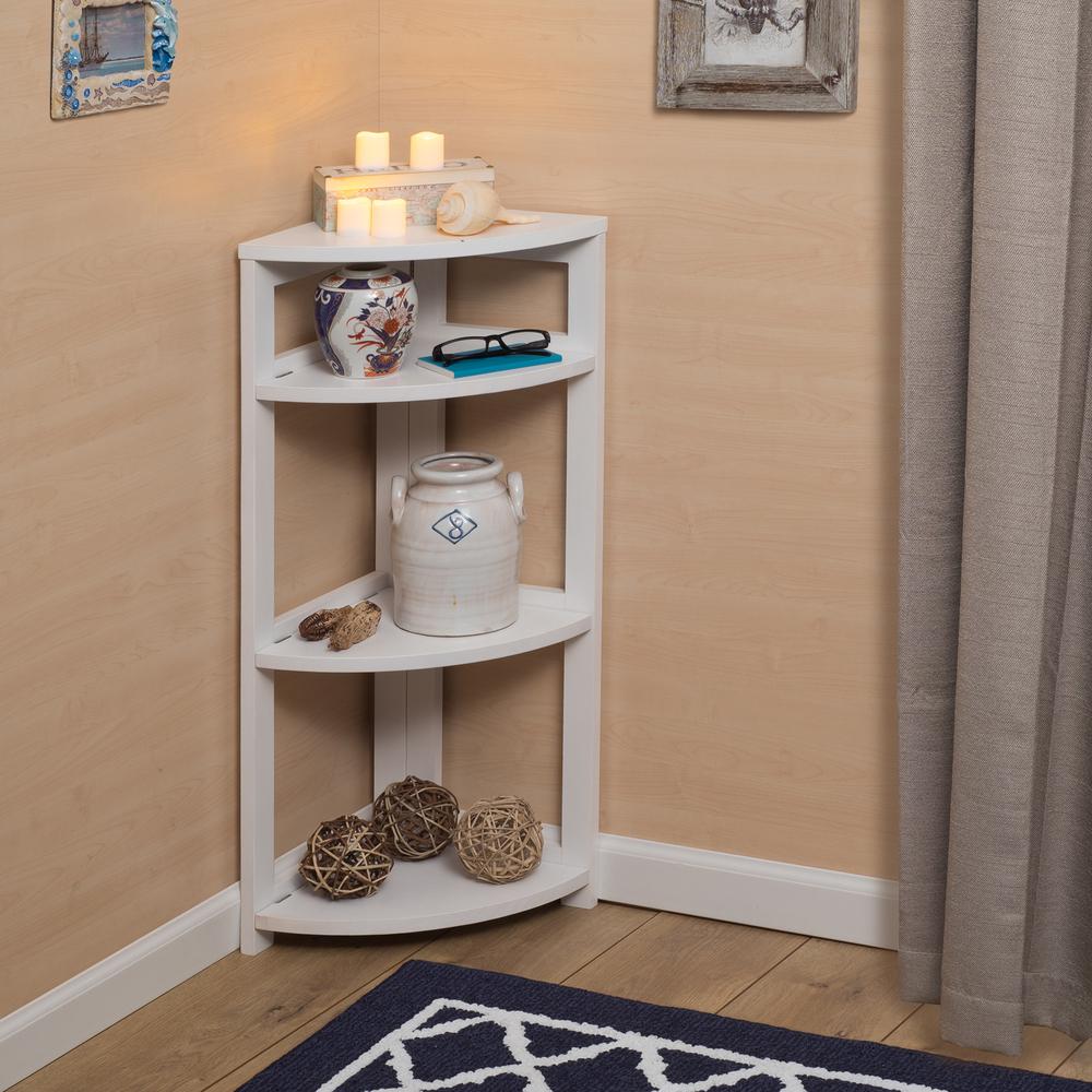 Flip Flop 34" High Corner Folding Bookcase- White. Picture 7
