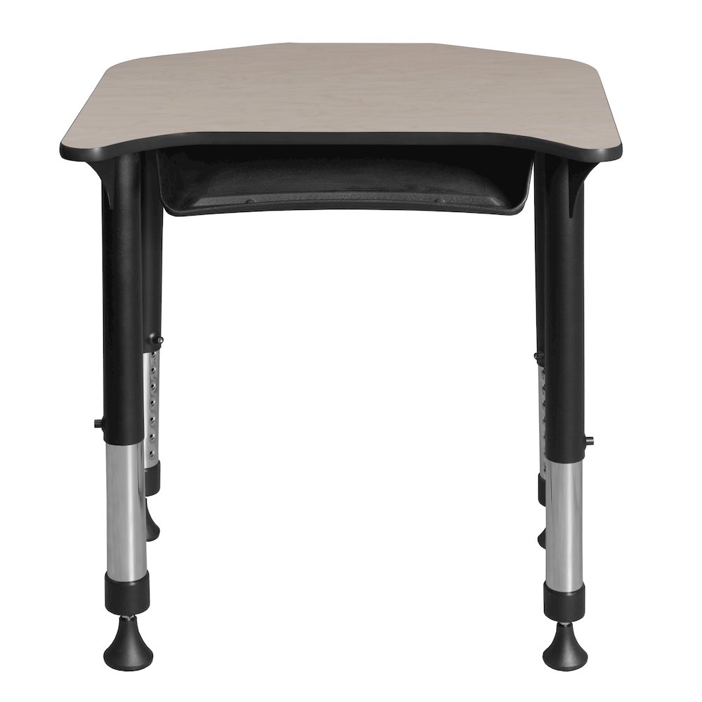 26x24 Height Adjustable Student Student Activity Desk with Book Storage- Maple. Picture 2