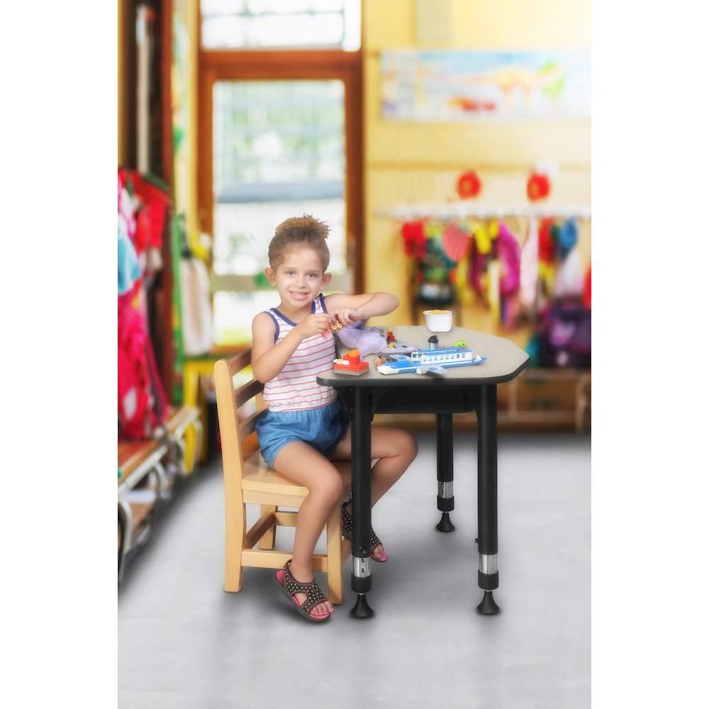 26x24 Height Adjustable Student Student Activity Desk with Book Storage- Maple. Picture 8
