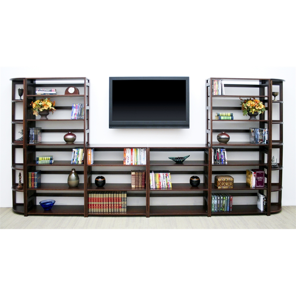 Flip Flop 67" High Corner Folding Bookcase- Mocha Walnut. Picture 3