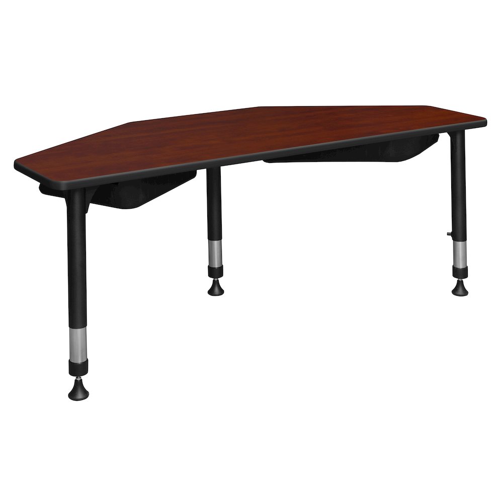 60 in 2 Student Classroom Desk with Book Storage- Cherry. Picture 2