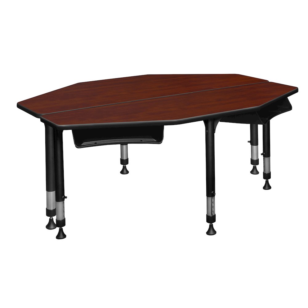 60 in 2 Student Classroom Desk with Book Storage- Cherry. Picture 3