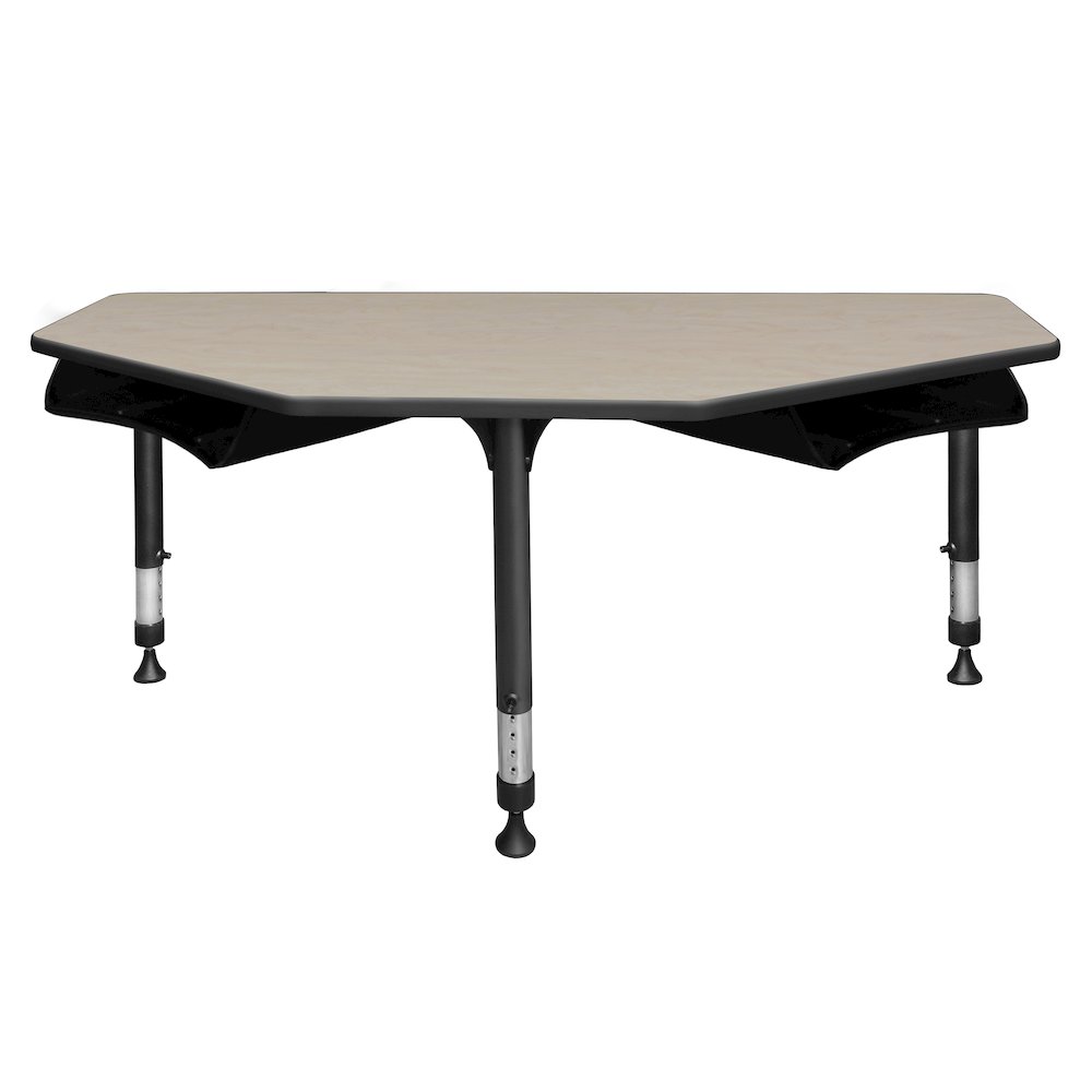60 in 2 Student Classroom Desk with Book Storage- Maple. Picture 1