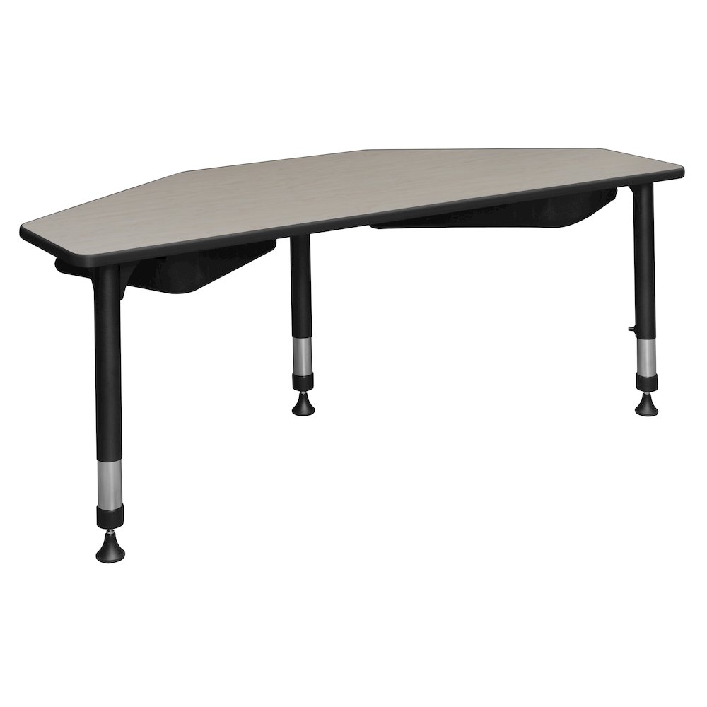 60 in 2 Student Classroom Desk with Book Storage- Maple. Picture 2
