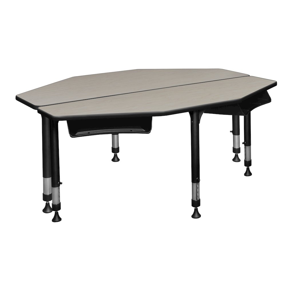 60 in 2 Student Classroom Desk with Book Storage- Maple. Picture 3