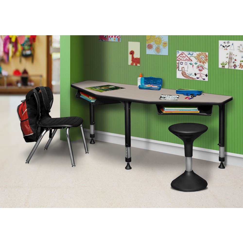 60 in 2 Student Classroom Desk with Book Storage- Maple. Picture 4