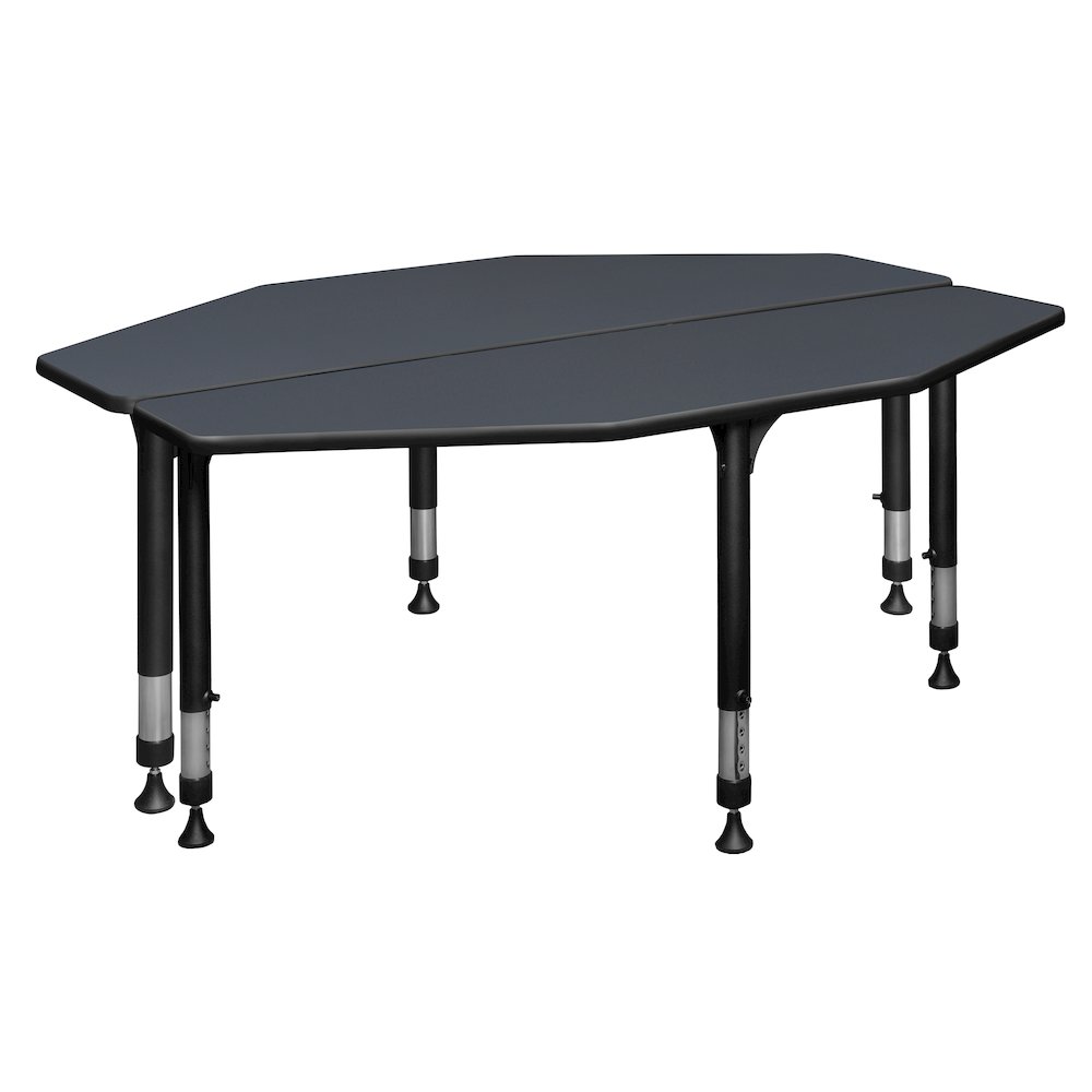 60 in 2 Student Classroom Desk- Grey. Picture 3