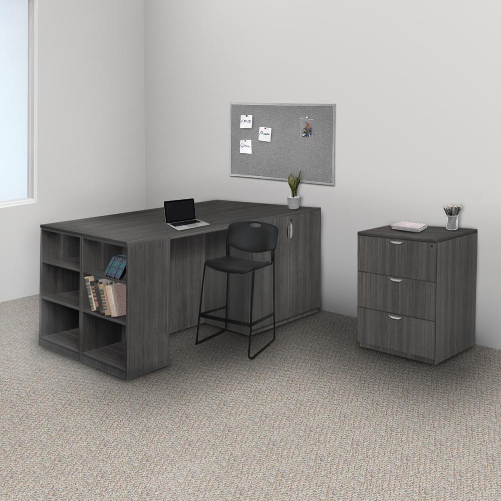 Legacy Stand Up Bookcase (w/o Top)- Ash Grey. Picture 3