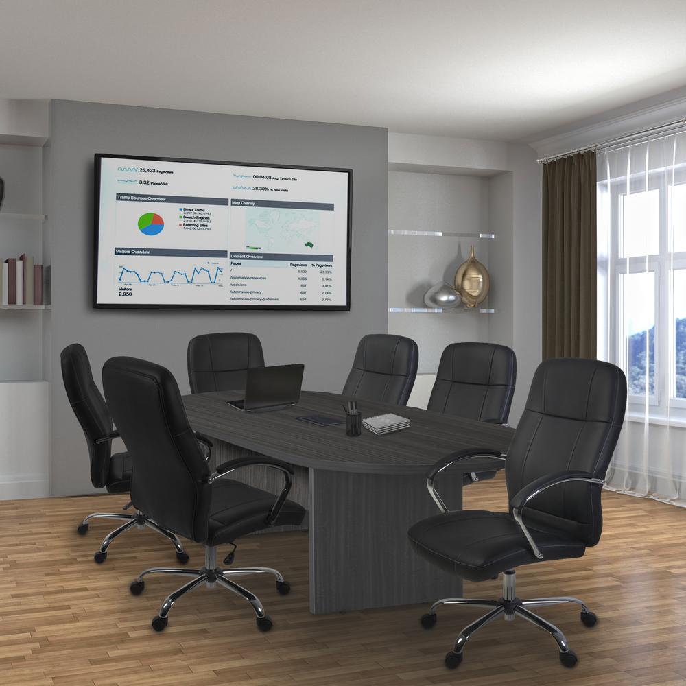 Legacy 120" Racetrack Conference Table with Power Data Grommet- Ash Grey. Picture 5