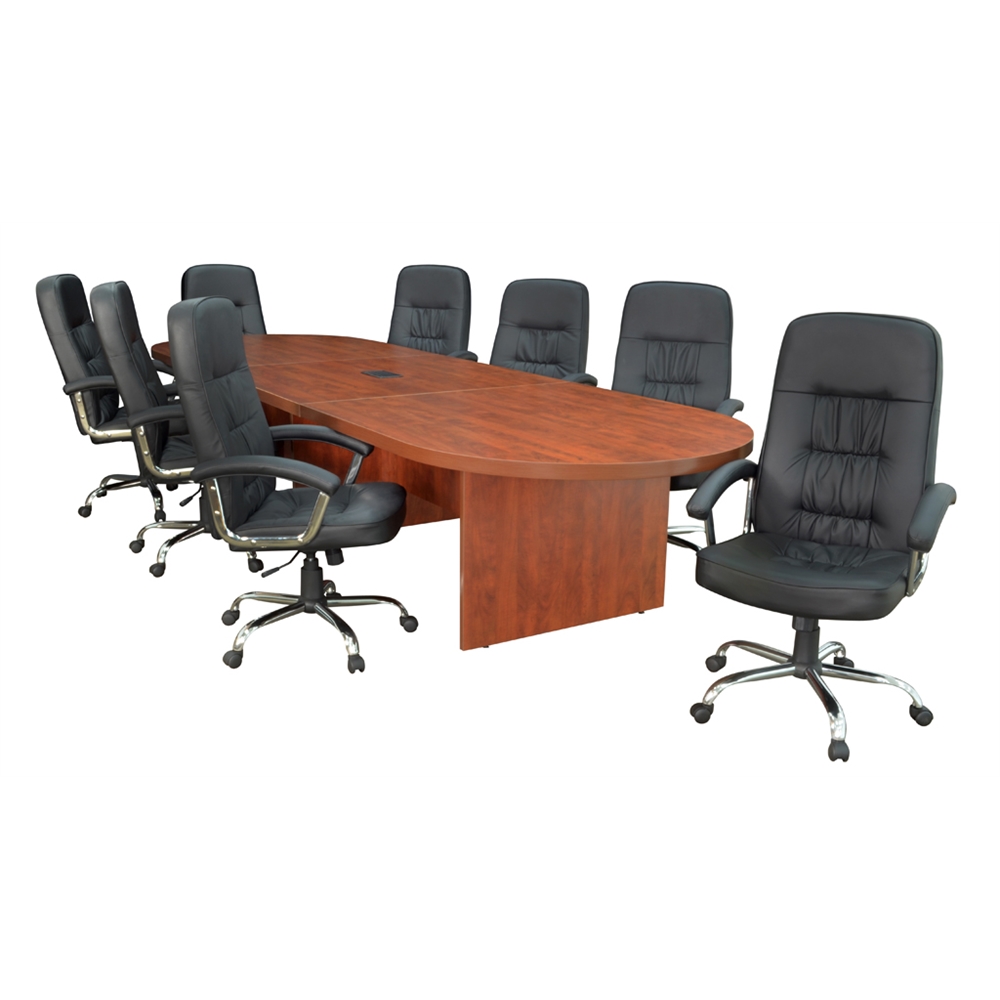 Legacy 144" Modular Racetrack Conference Table with Power Data Grommet- Mahogany. Picture 3