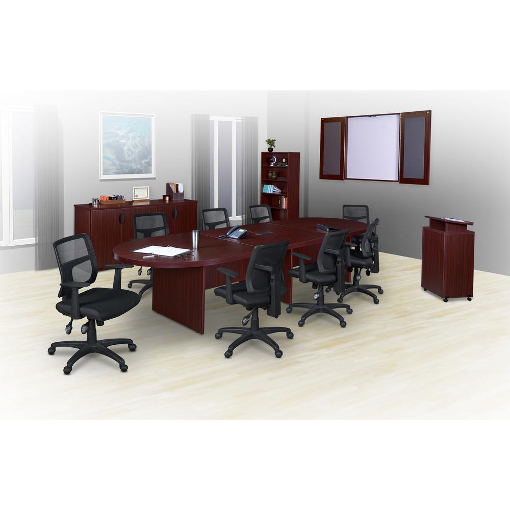 Legacy 144" Modular Racetrack Conference Table with Power Data Grommet- Mahogany. Picture 2