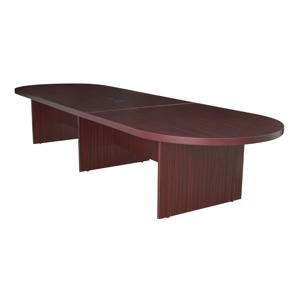 Legacy 144" Modular Racetrack Conference Table with Power Data Grommet- Mahogany. Picture 1