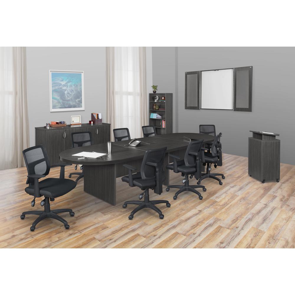 Legacy 168" Modular Racetrack Conference Table with Power Data Grommet- Ash Grey. Picture 3