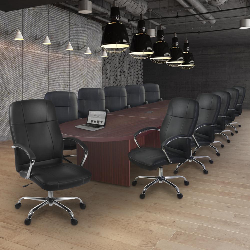 Legacy 192" Modular Racetrack Conference Table with 2 Power Data Grommets- Mahogany. Picture 2