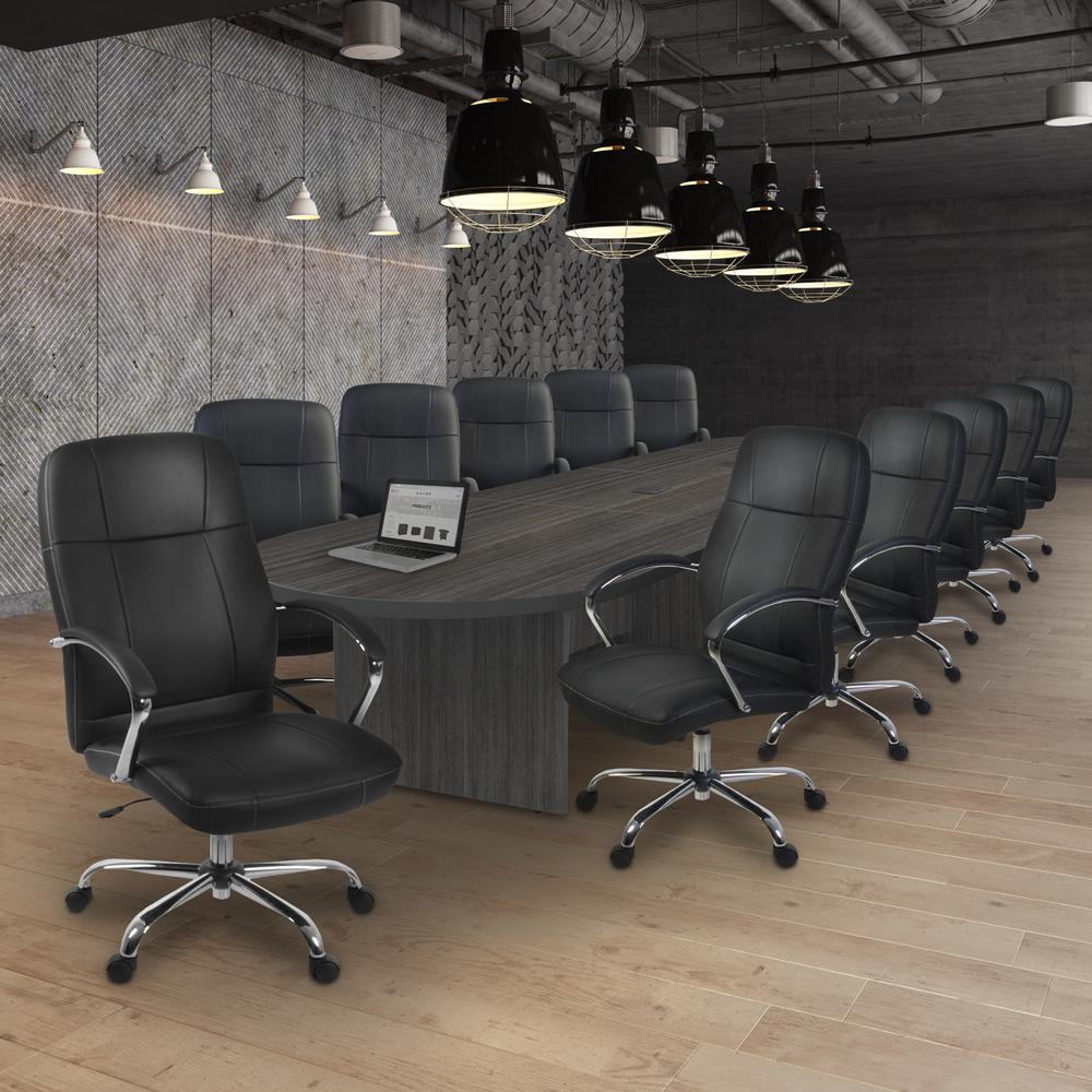 Legacy 216" Modular Racetrack Conference Table with 2 Power Data Grommets- Ash Grey. Picture 5