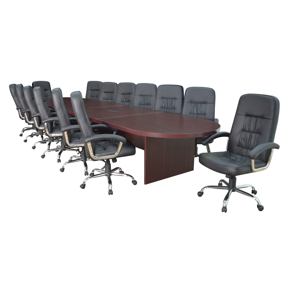 Legacy 216" Modular Racetrack Conference Table with 2 Power Data Grommets- Mahogany. Picture 3