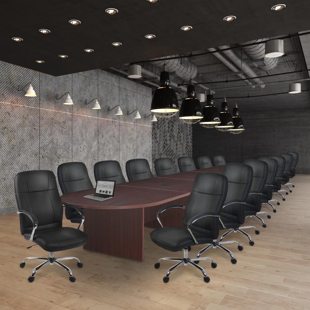 Legacy 240" Modular Racetrack Conference Table with 3 Power Data Grommets- Mahogany. Picture 2