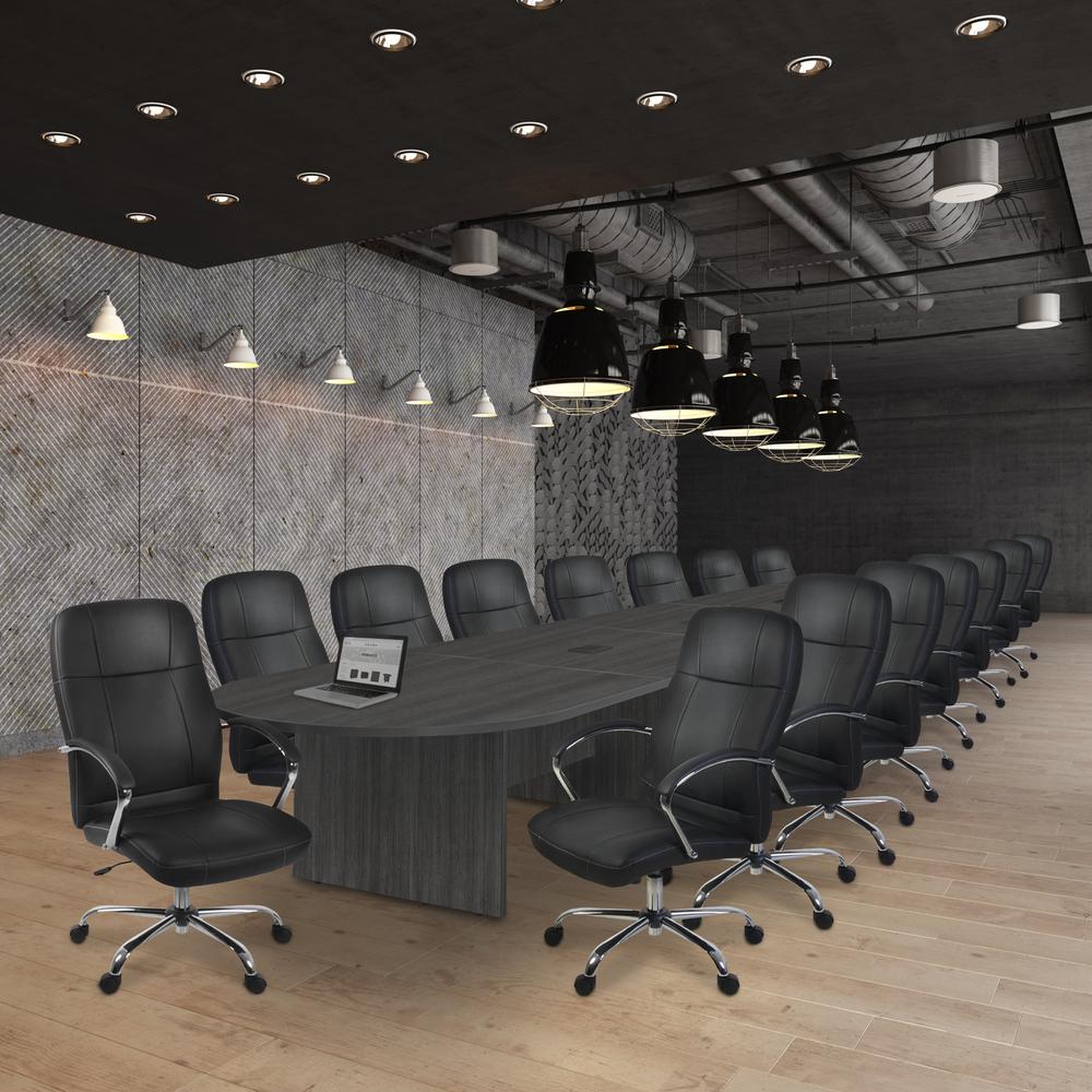 Legacy 264" Modular Racetrack Conference Table with 3 Power Data Grommets- Ash Grey. Picture 4