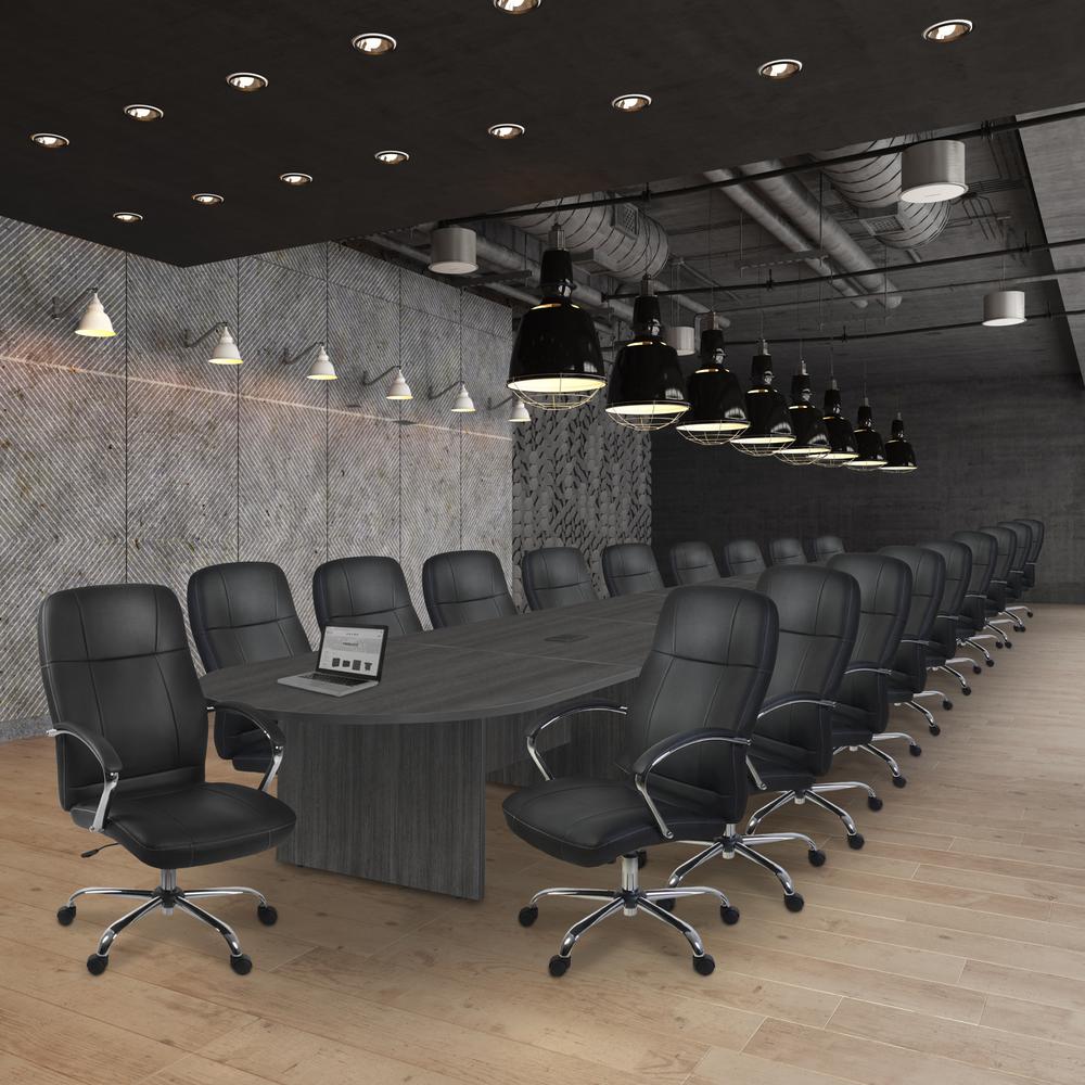 Legacy 288" Modular Racetrack Conference Table with 4 Power Data Grommets- Ash Grey. Picture 5