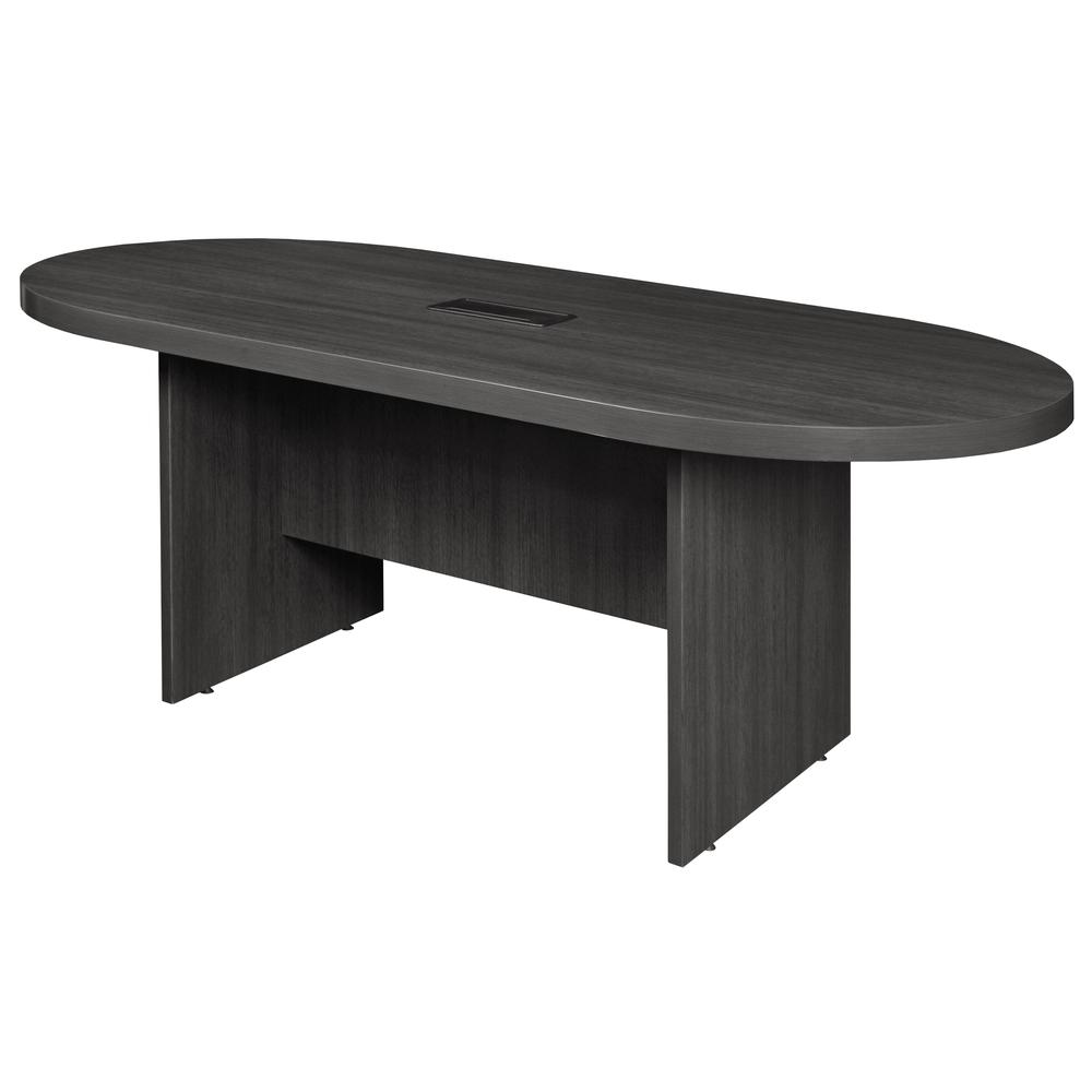 Legacy 71" Racetrack Conference Table with Power Data Grommet- Ash Grey. Picture 1
