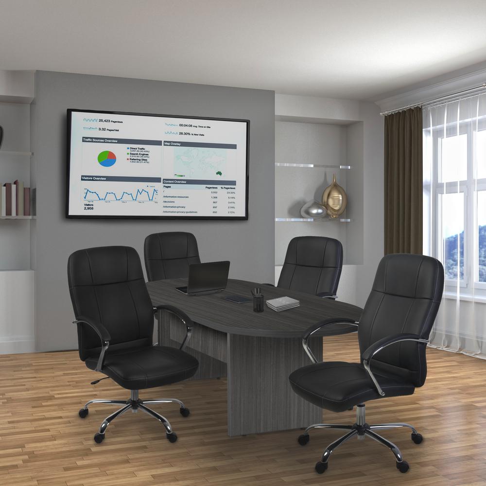 Legacy 71" Racetrack Conference Table with Power Data Grommet- Ash Grey. Picture 6