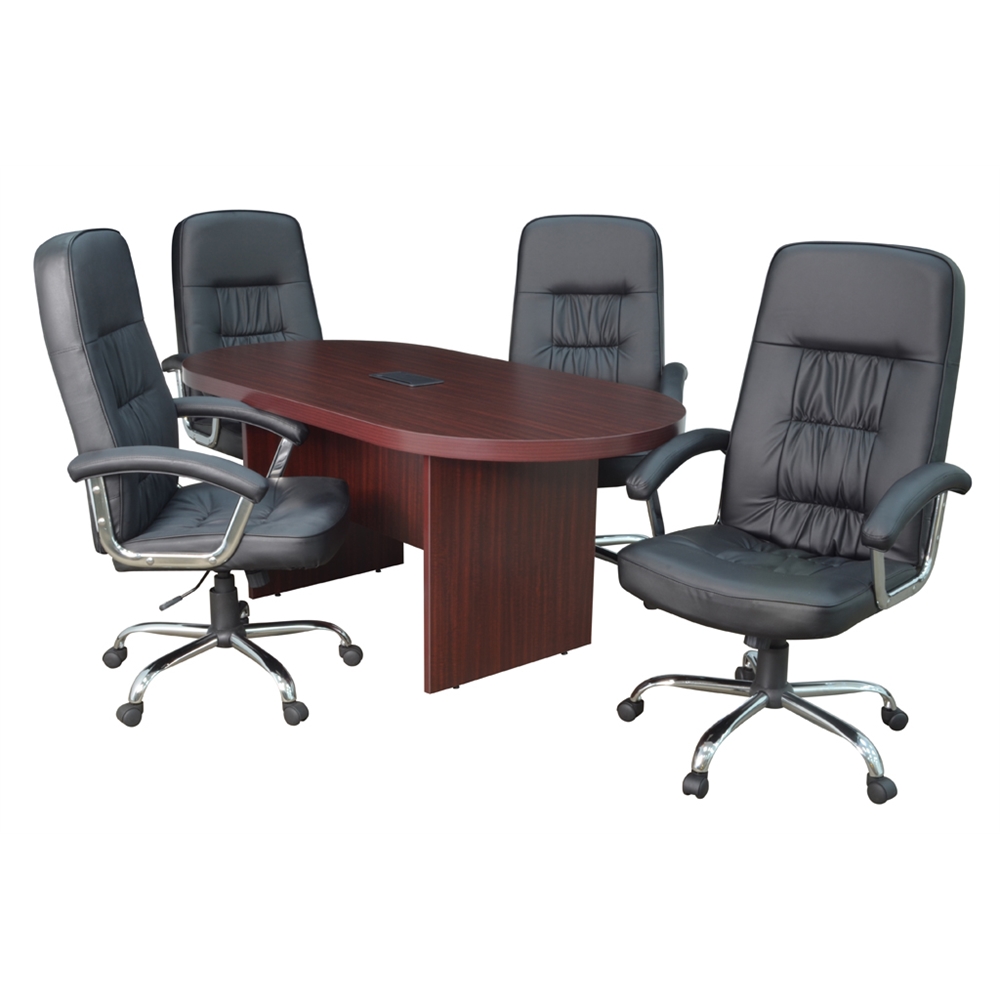 Legacy 71" Racetrack Conference Table with Power Data Grommet- Mahogany. Picture 3